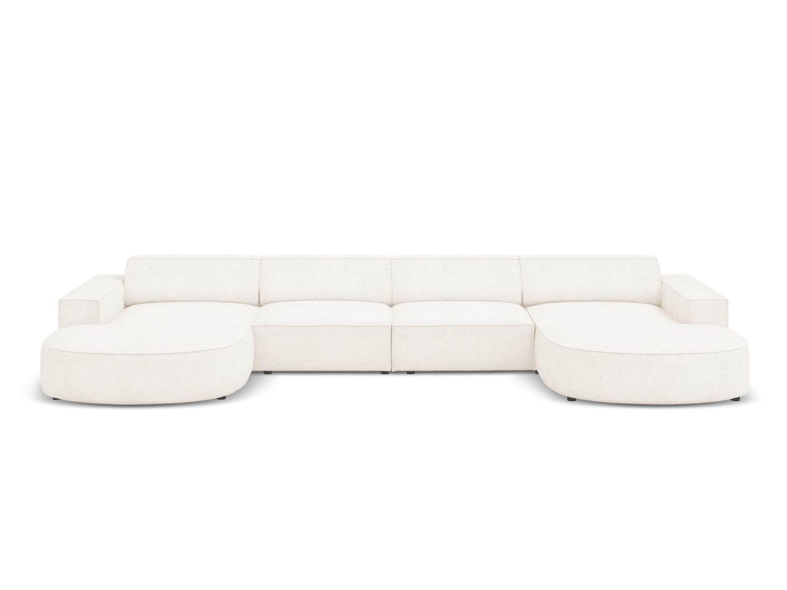 PANORAMASOFA Jodie aus Boucle beige 6 Sitzplätze - Beige, Textil (166/70/364cm) - Micadoni