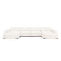 PANORAMASOFA Jodie aus Boucle beige 6 Sitzplätze - Beige, Textil (166/70/364cm) - Micadoni