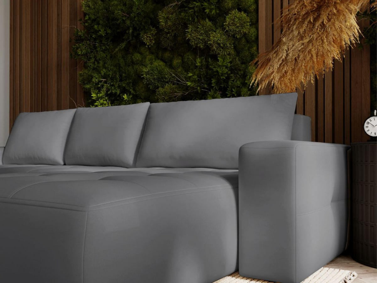 ECKSOFA Portland Dunkelgrau Links - Dunkelgrau, Holz/Kunststoff (165/250cm) - Graingold