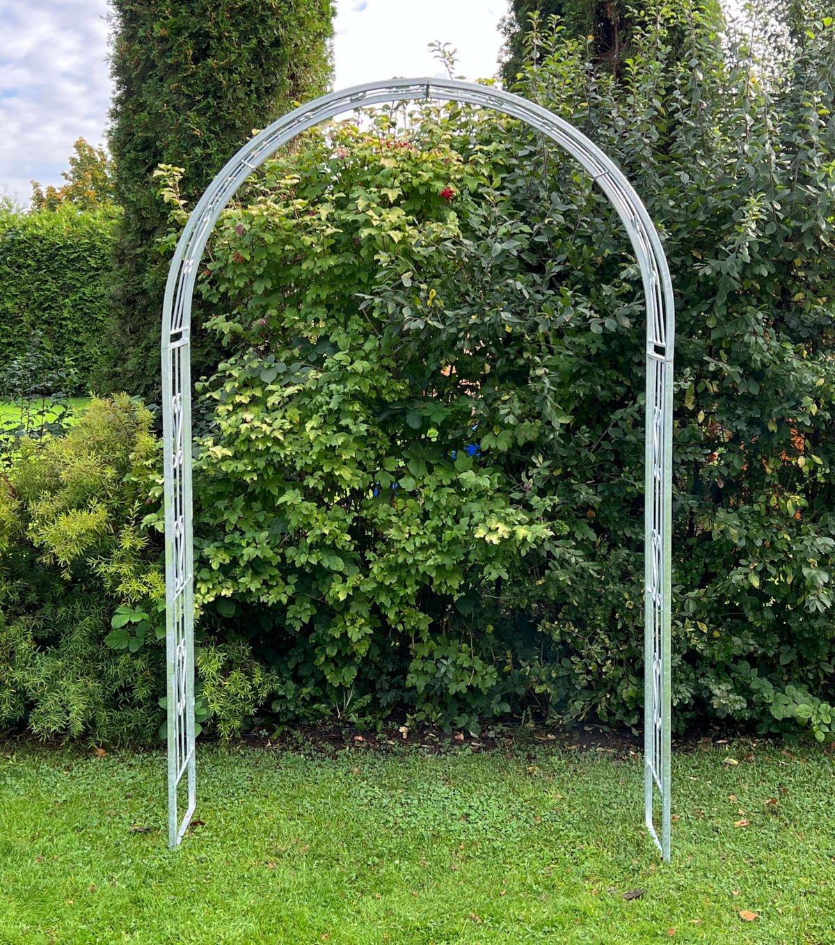 ROSENBOGEN Metall Verzinkt Massiv 150 cm Torbogen - Grau, Metall (150/222/34cm) - DanDiBo