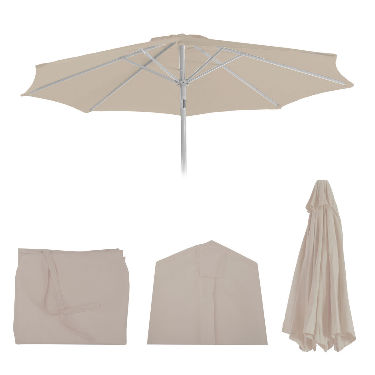 ERSATZ-BEZUG FÜR SONNENSCHIRM Cremeweiß - Weiß, Textil (300/300cm) - MCW