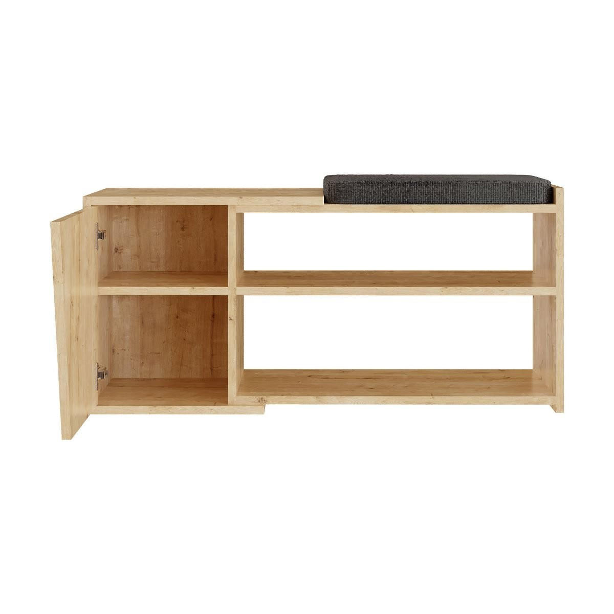 SCHUHSCHRANK 1 Tür L104 cm - Fiona - Eichefarben, Holzwerkstoff (47/37/104cm) - Calicosy