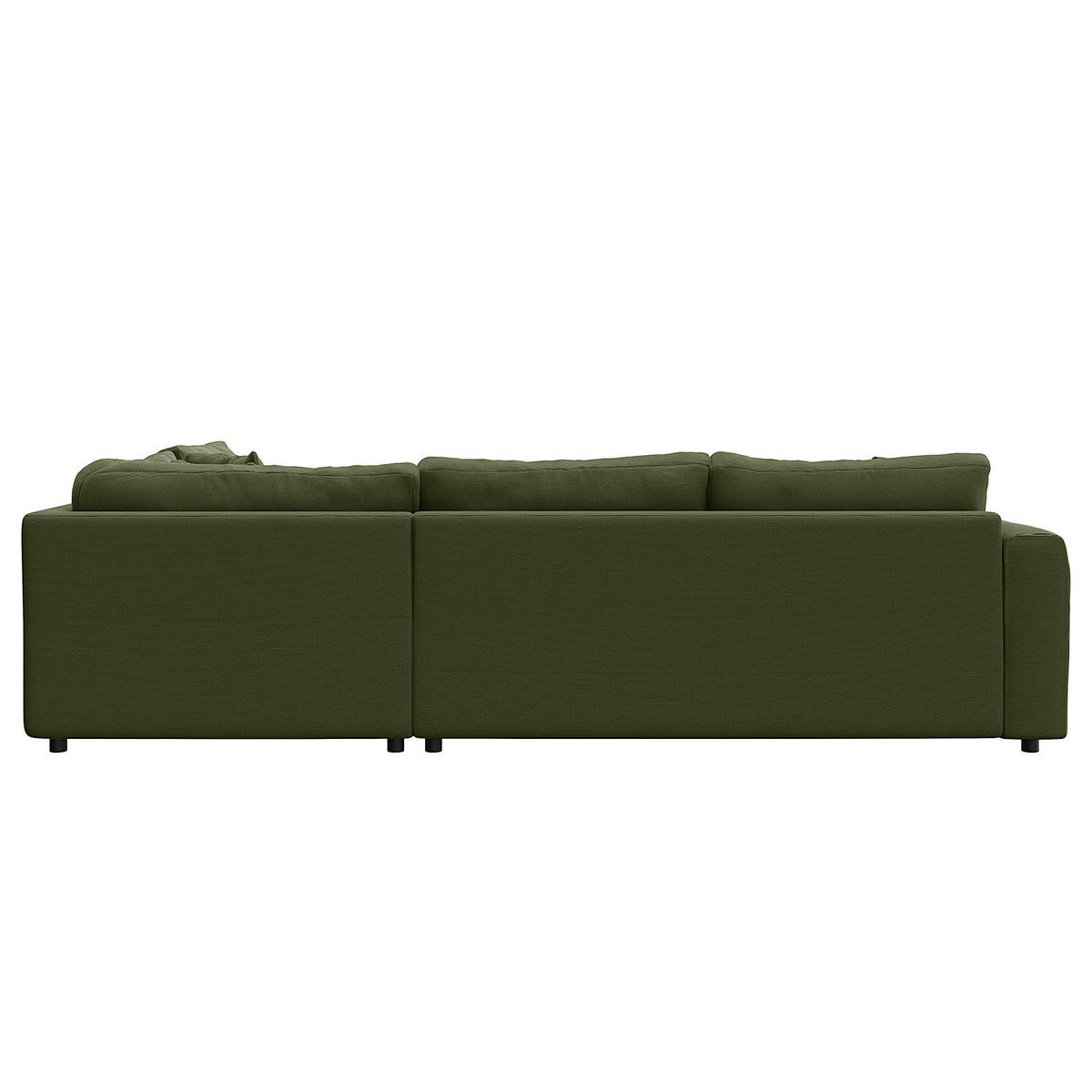 ECKSOFA mit Ottomane - Schwarz/Grün, Holz/Kunststoff (267/254cm) - home24