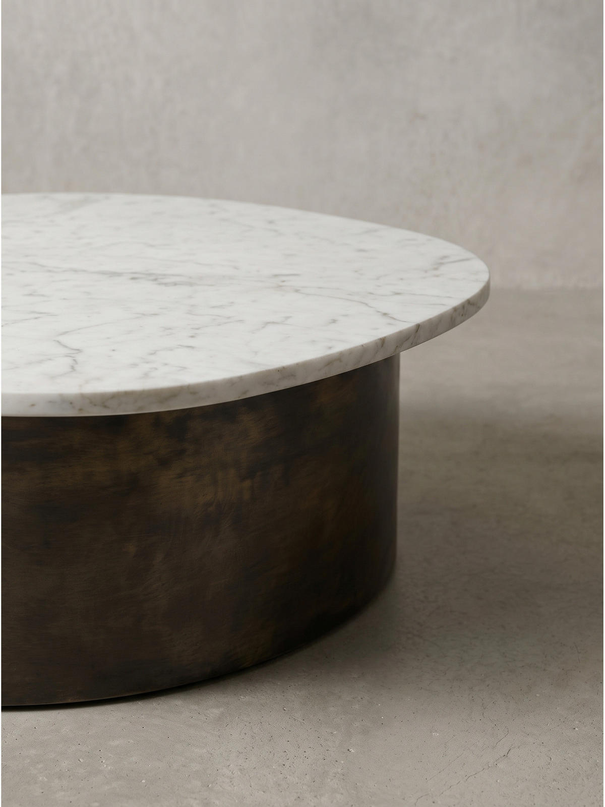 COUCHTISCH VIGEVANO, Marmor, handgefertigt, Weiß-Gold, 63 x 63 x 30 cm - Goldfarben, Stein/Metall (63/63/30cm) - KADIMA DESIGN
