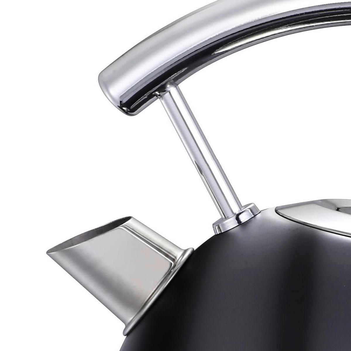 WASSERKOCHER Retro aus Edelstahl in Schwarz - Schwarz, Metall (24.1/26.7/24.1cm)