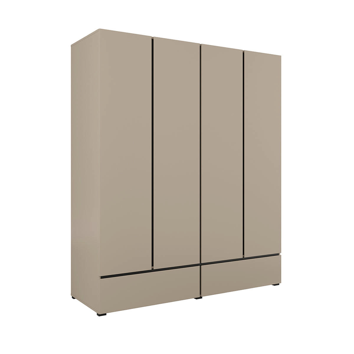 SKRIŇA 4 dvere Lilia Krtko - taupe, kompozitné drevo (179.6/210/59.5cm) - Petits-meubles