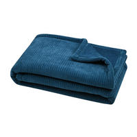 PLÜSCHDECKE Clayton 130/160 cm - Blau, Textil (160/130cm)