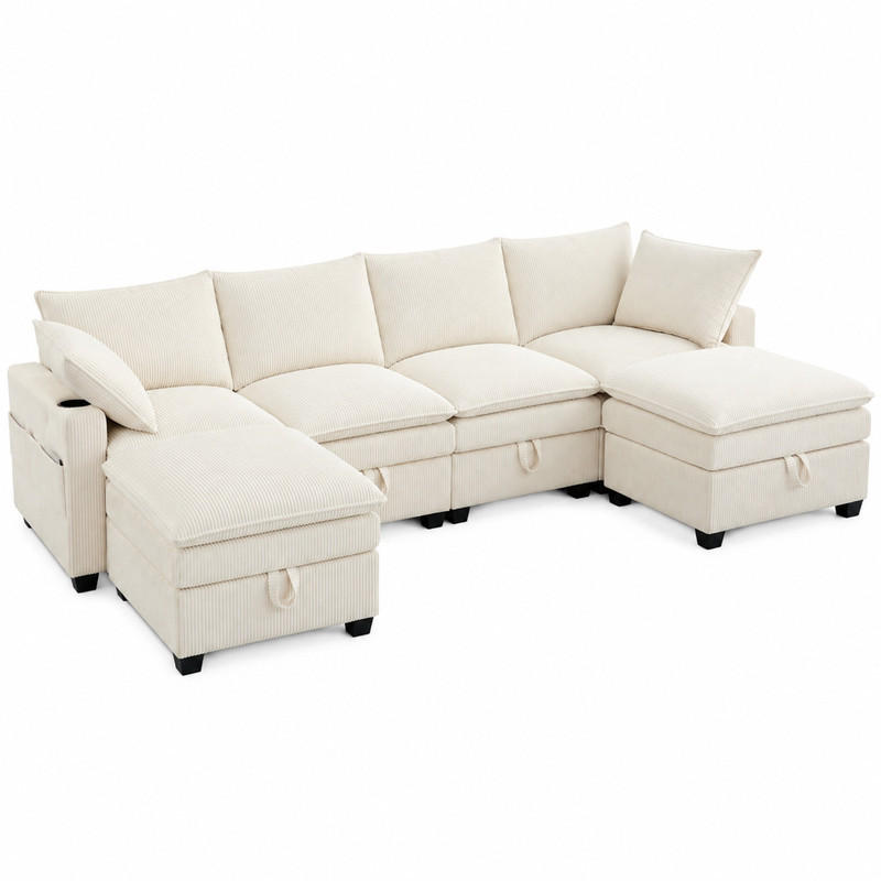 Meubliv Sofa Beige 151x82x280 cm