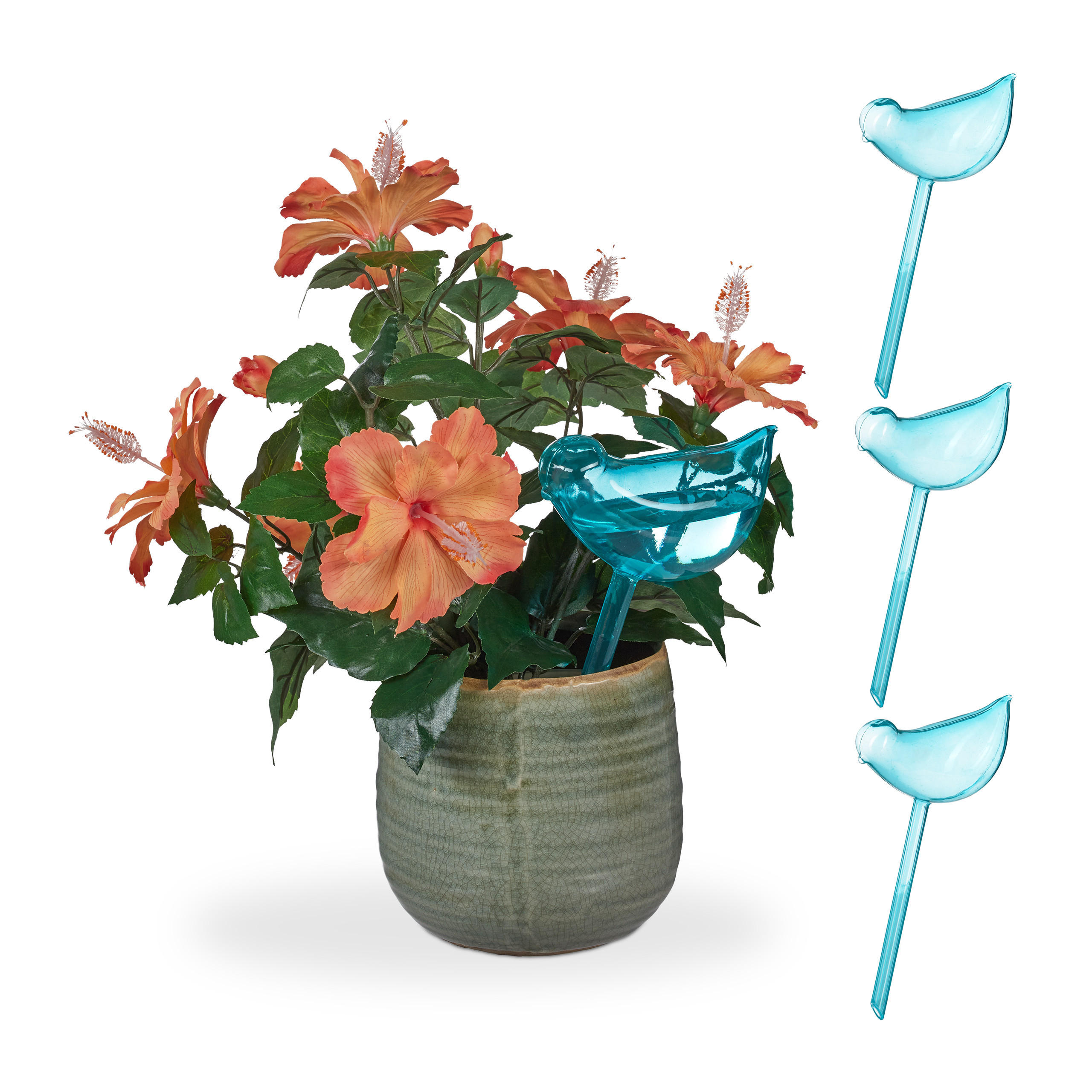 4XBEWÄSSERUNGSKUGELN - Blau, Kunststoff (6/25.5/14cm) - Relaxdays
