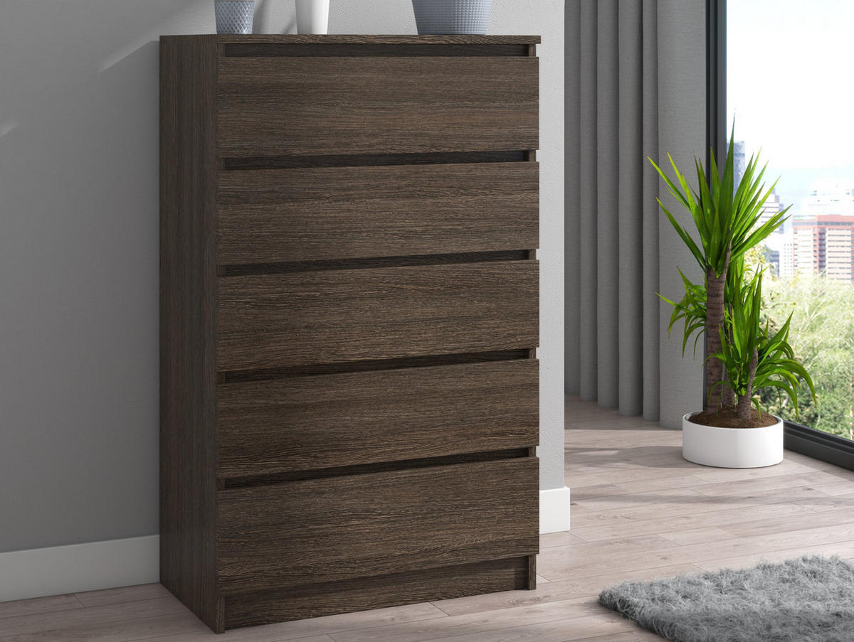 KOMMODE bella5 - Wengefarben, Holzwerkstoff (70/121/35cm) - roe furniture
