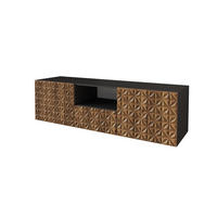 LOWBOARD VIRA-W 140x40x41 cm - Schwarz / Katania - Eiche Wotan, Holzwerkstoff (140/40/41cm) - ALTDECOR