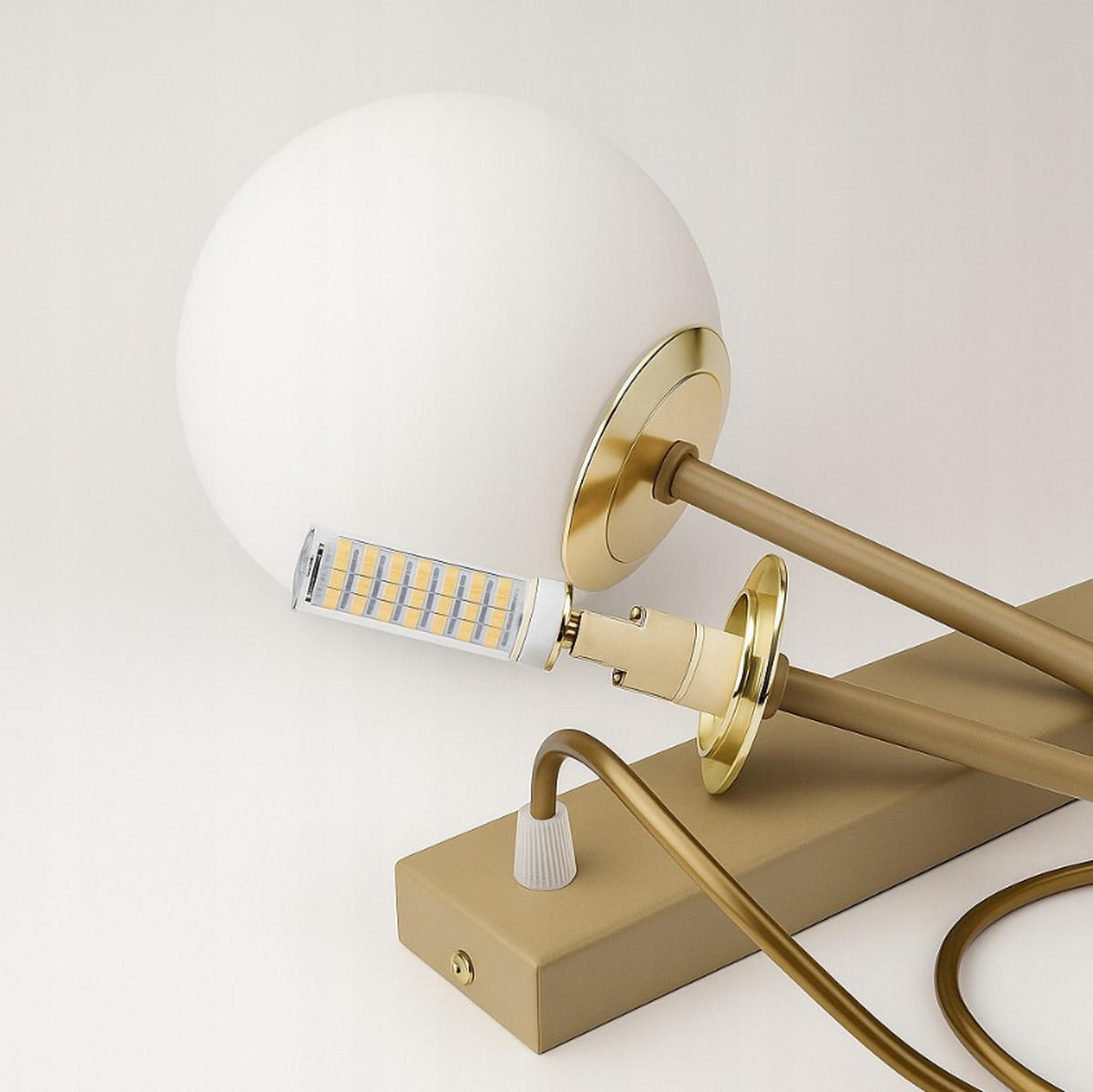 PENDELLEUCHTE ECRU II - Beige/Goldfarben, Glas/Metall (60/14/100cm) - kiki design