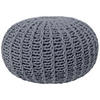 POUF Conrad 50/50/35 cm - Grau, Naturmaterialien/Textil (50/35/50cm) - Beliani