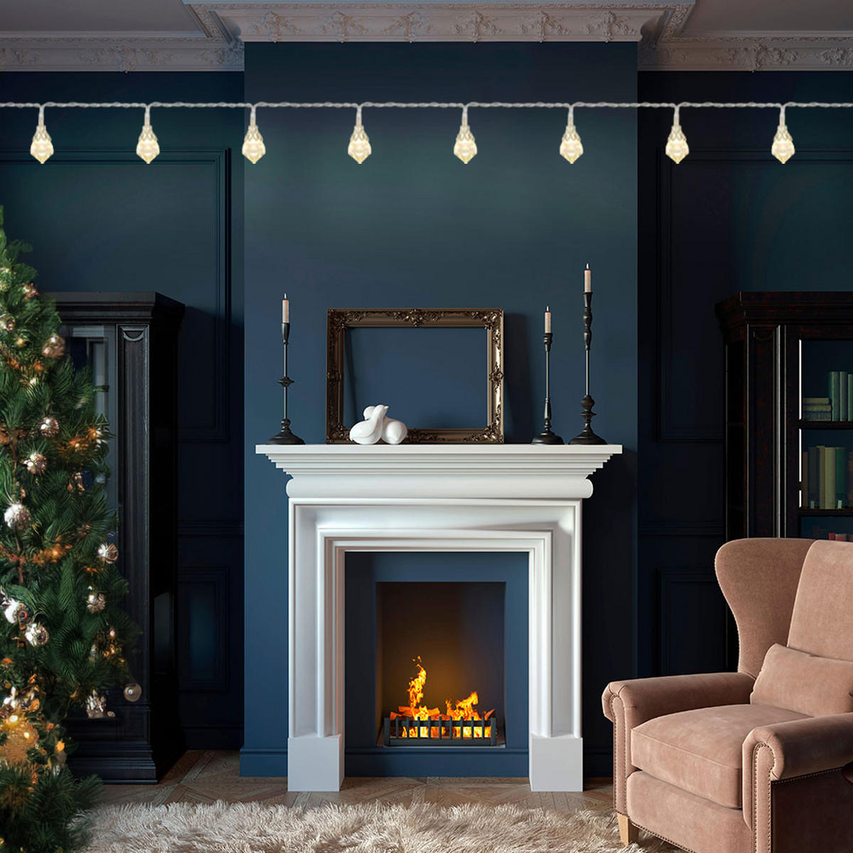 LED DEKOLEUCHTE Silber Kristall Design - Silberfarben, Kunststoff (120/2.2/2.7cm) - Globo Lighting