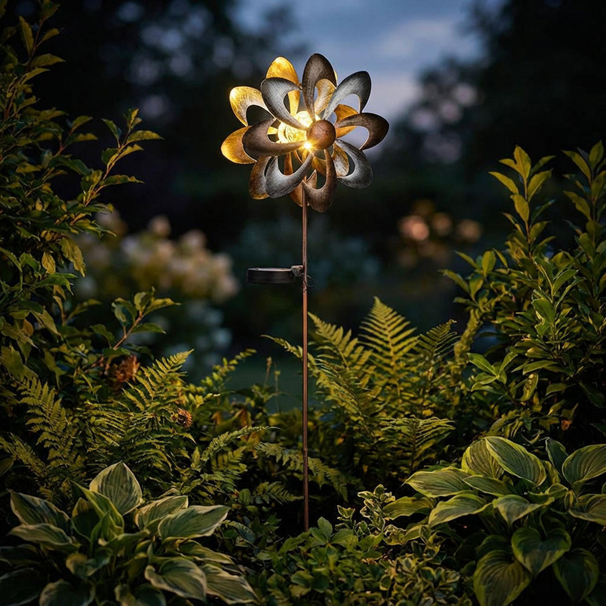 SOLARLEUCHTE Blumen-Design Braun, LED, 92 cm - Braun, Glas (23/12.5/92cm)