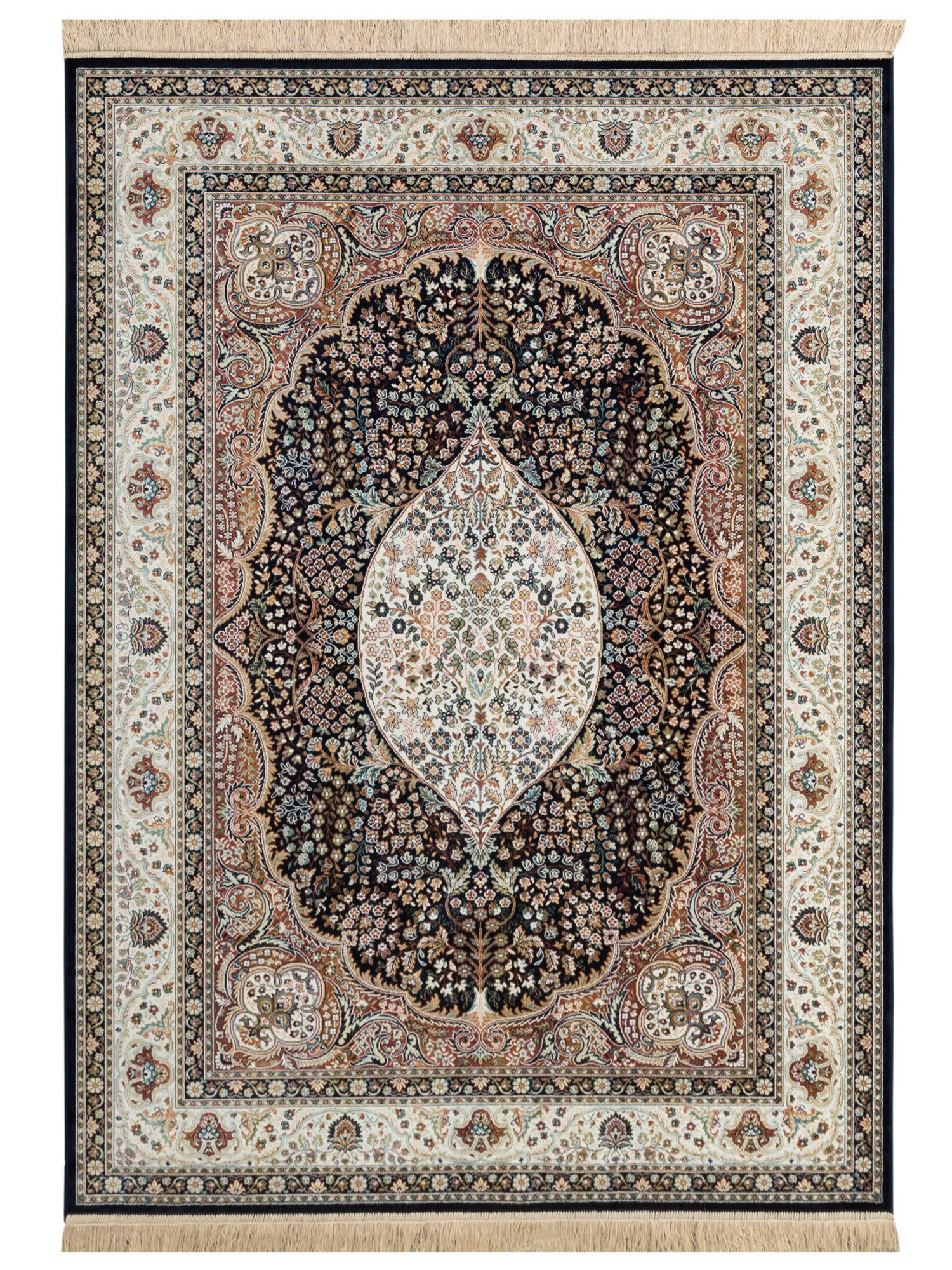 ORIENTTEPPICH 160/230 cm Riad Kirman - Schwarz, Textil (160/230cm) - Steffensmeier