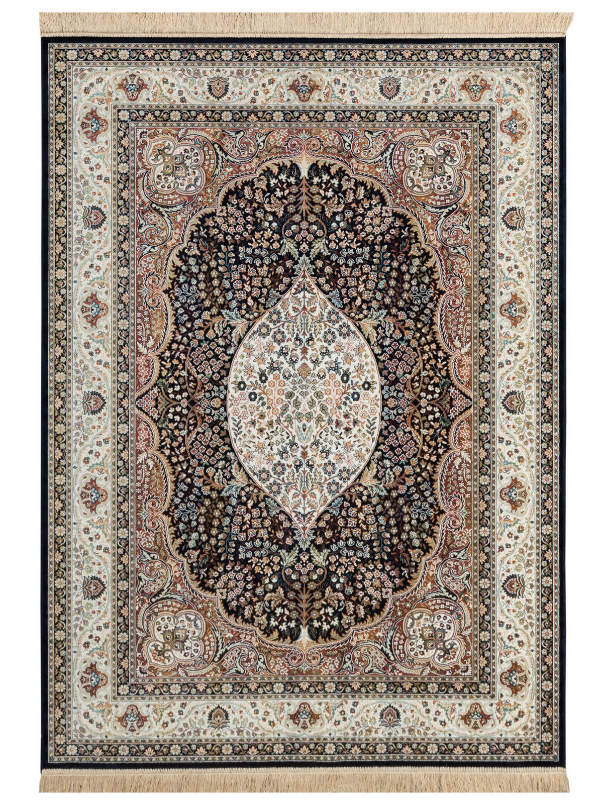 ORIENTTEPPICH 160/230 cm Riad Kirman - Schwarz, Textil (160/230cm) - Steffensmeier