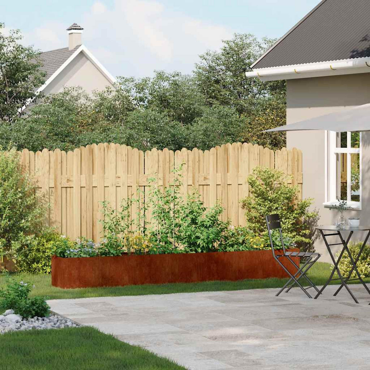 PFLANZKÜBEL Rostig 360/40/40 Cm Wetterfester Stahl - Rostfarben, Metall (40/40/360cm) - vidaXL