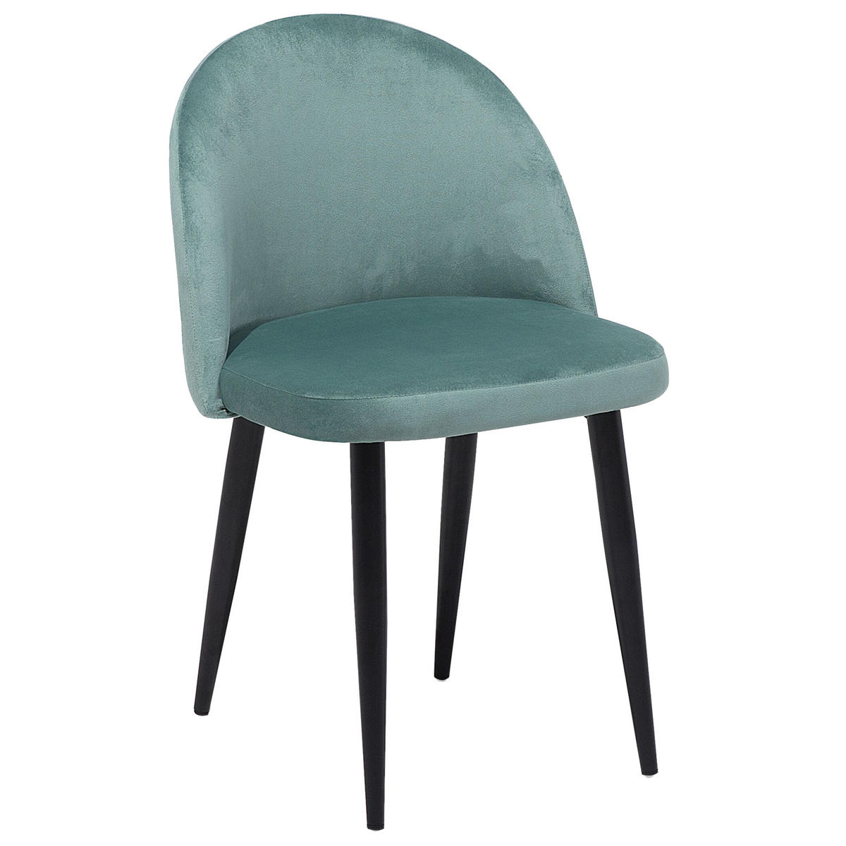 ESSZIMMERSTUHL 2er-Set Samtstoff Grün Visalia - Grün, Textil/Metall (50/81/47cm) - Beliani