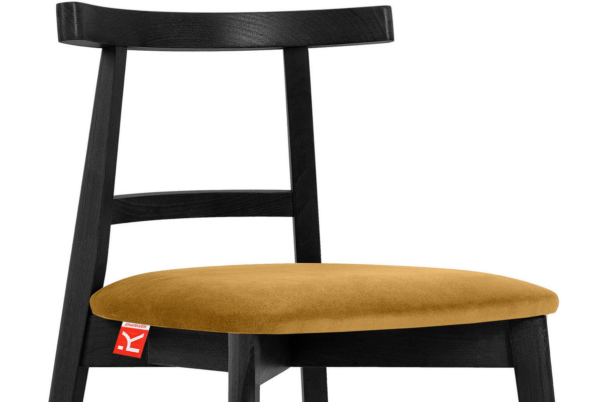 ESSTISCHSTÜHLE LILIO 2 St Vintage, Gelb / schwarz - Gelb/Schwarz, Holz/Textil (47/76/45cm) - KONSIMO®