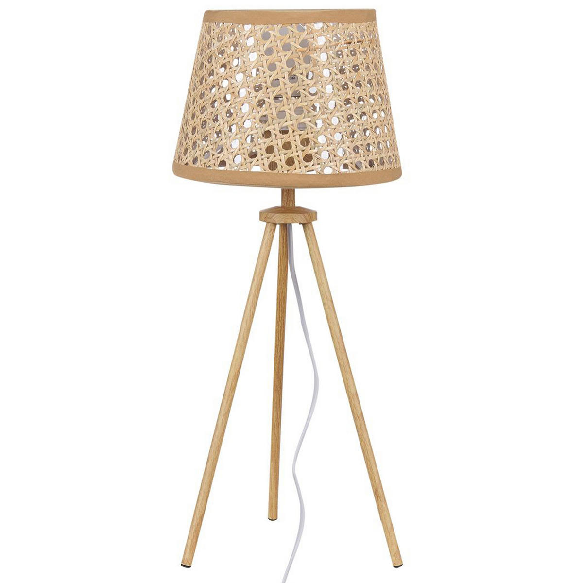 TISCHLAMPE Boetica 20/20/46 cm - Naturfarben, Naturmaterialien (20/20/46cm) - Beliani