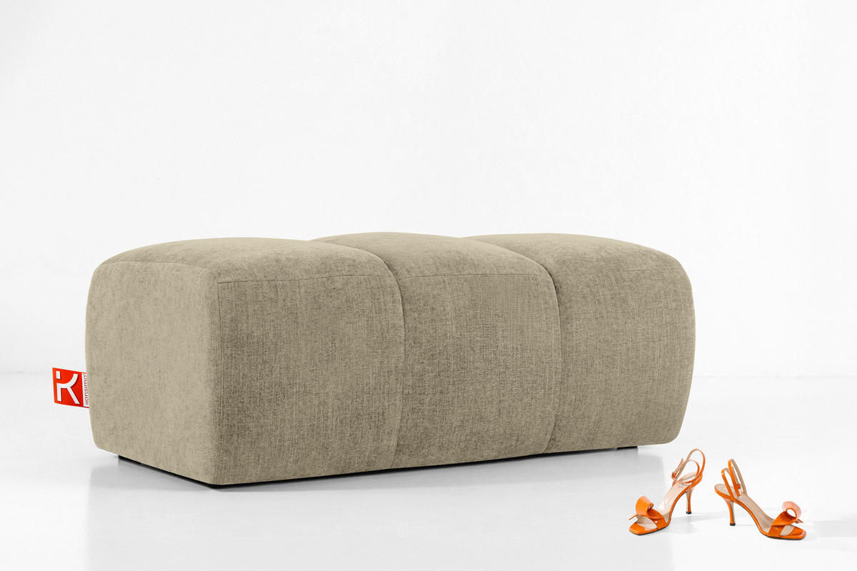 SITZHOCKER FLAVA, Sandfarben - Sandfarben, Holz/Holzwerkstoff (123/47/70cm) - KONSIMO®