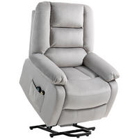 ELEKTRISCHER-AUFSTEHSESSEL Polyester Schaumstoff Hellgrau - Hellgrau/Schwarz, Textil/Metall (90/110/93cm) - HOMCOM