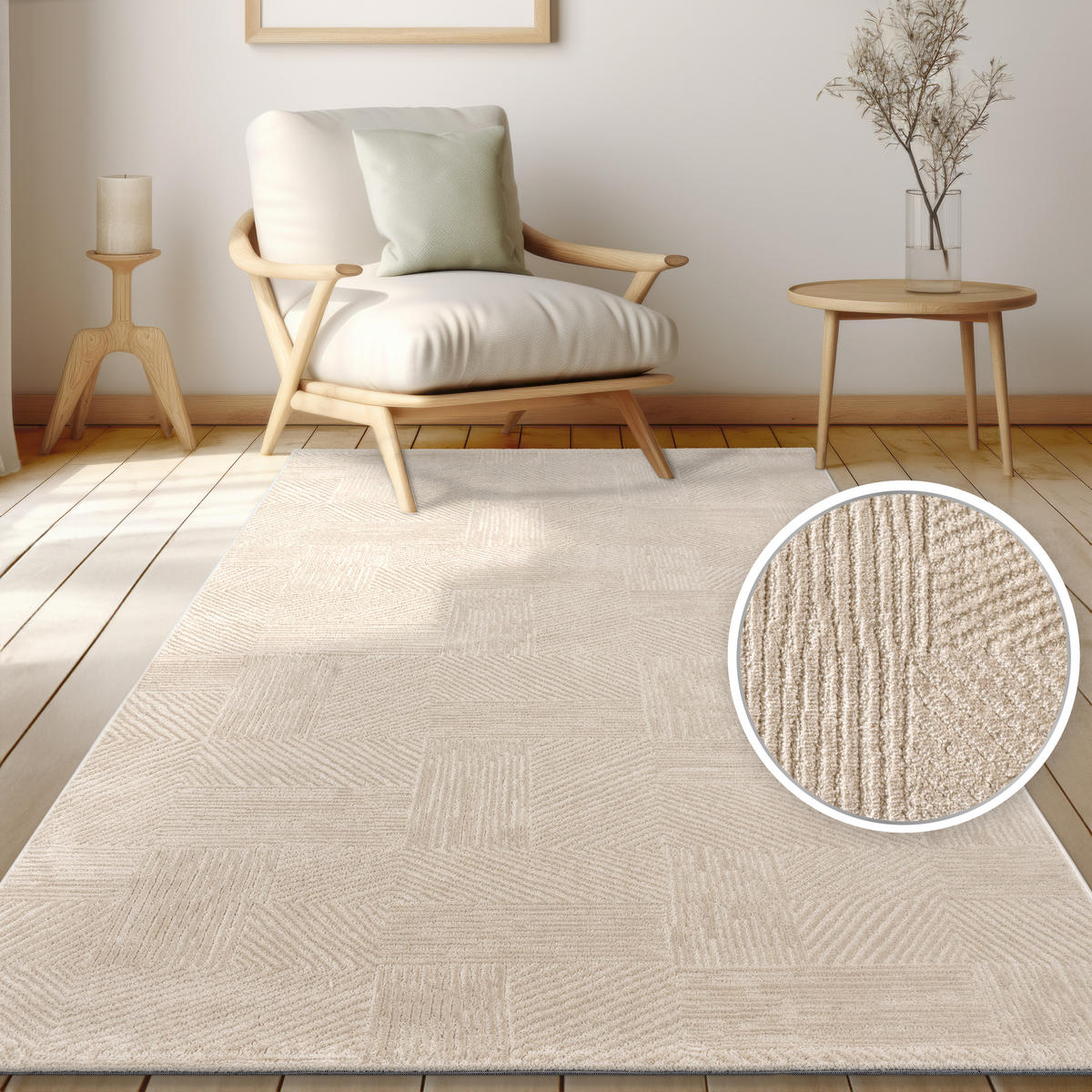 KURZFLORTEPPICH 160/220 cm Tinos 572 - Beige, Textil (160/220cm) - Paco Home