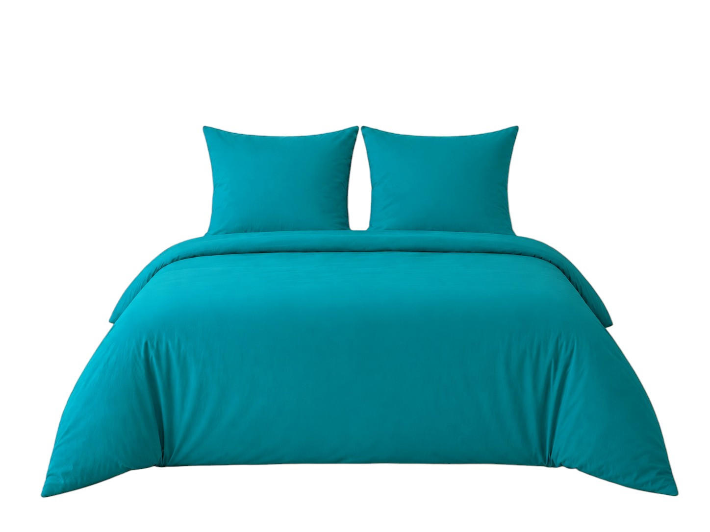 BETTWÄSCHE 3-teilig 200/200 cm UNI TEAL - Türkis, Textil (200/200cm) - ROLFNERS