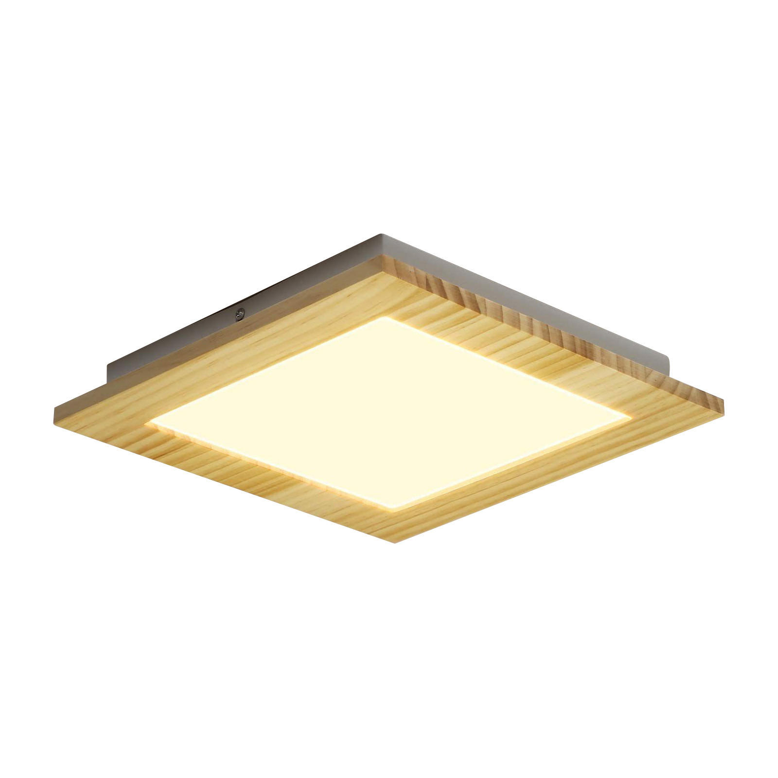 LED-DECKENLEUCHTE Heinrich 30/30/5 cm - Braun, Holzwerkstoff (30/30/5cm) - Nettlife
