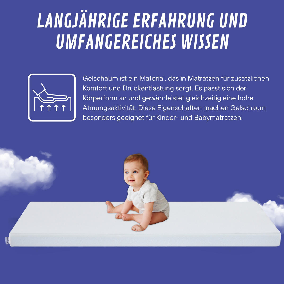 KINDERMATRATZE NORA, 80x160cm - Weiß, Textil (80/160cm) - Arensberger