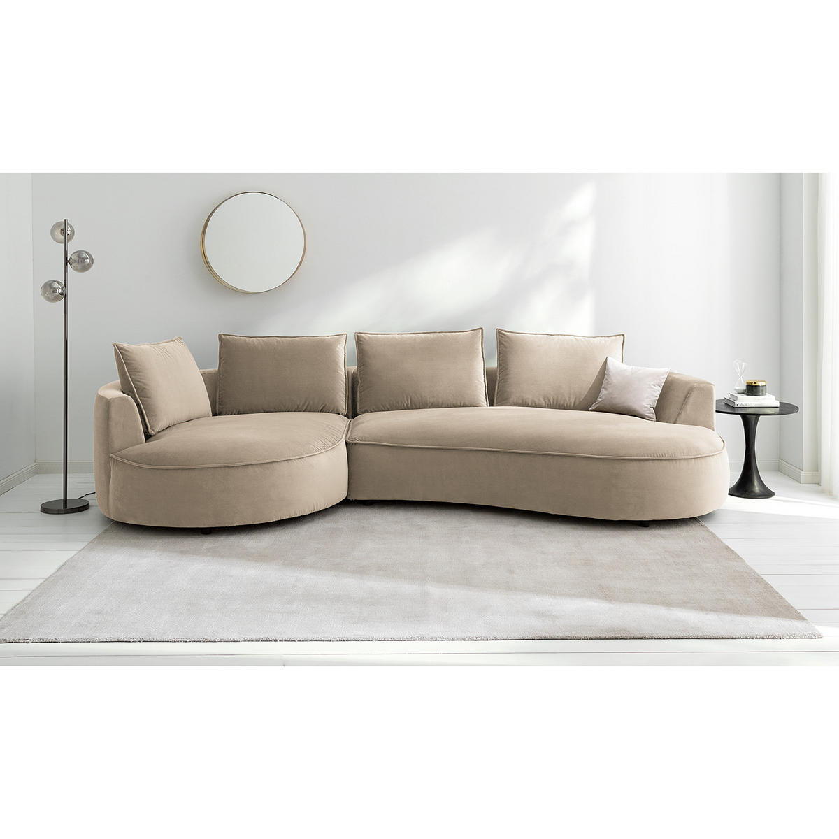 BIGSOFA - Beige, Naturmaterialien/Kunststoff (322/82/154cm) - home24