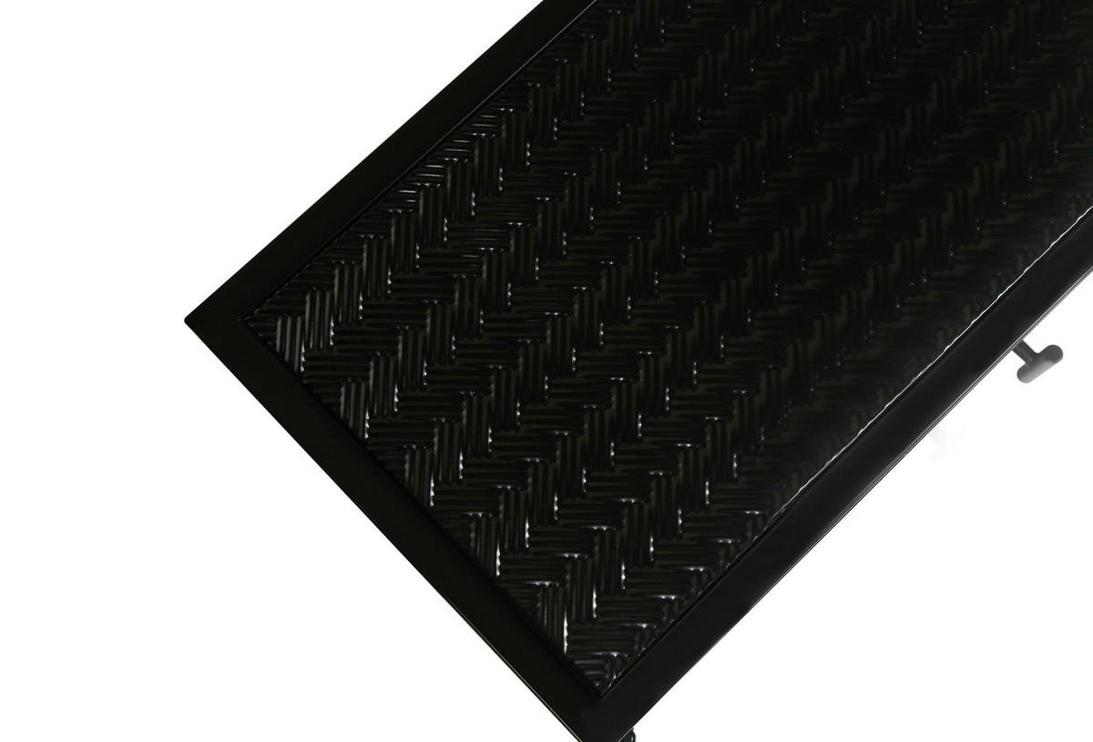 KÜCHENOBERSCHRANK 60/70/23 cm mit 2 Glastüren und 3 Ablagen im Flechtdesign, Schwarz - Schwarz, Glas (70/60/23cm) - Redom