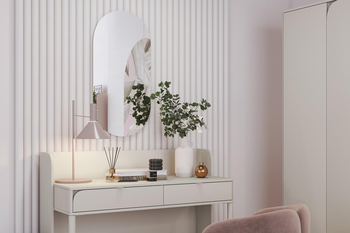 SPIEGEL CATTA mit einer länglichen Form, silber - Silberfarben, Glas (45/90/2cm) - KONSIMO®