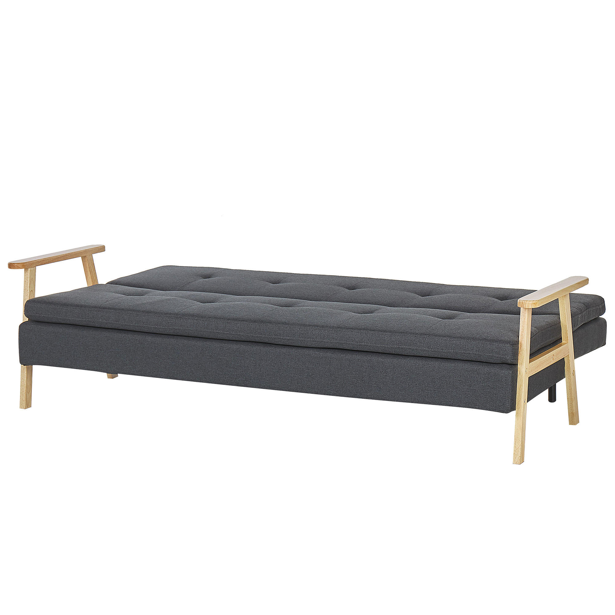 Beliani Schlafsofa Dunkelgrau 204x84x85 cm
