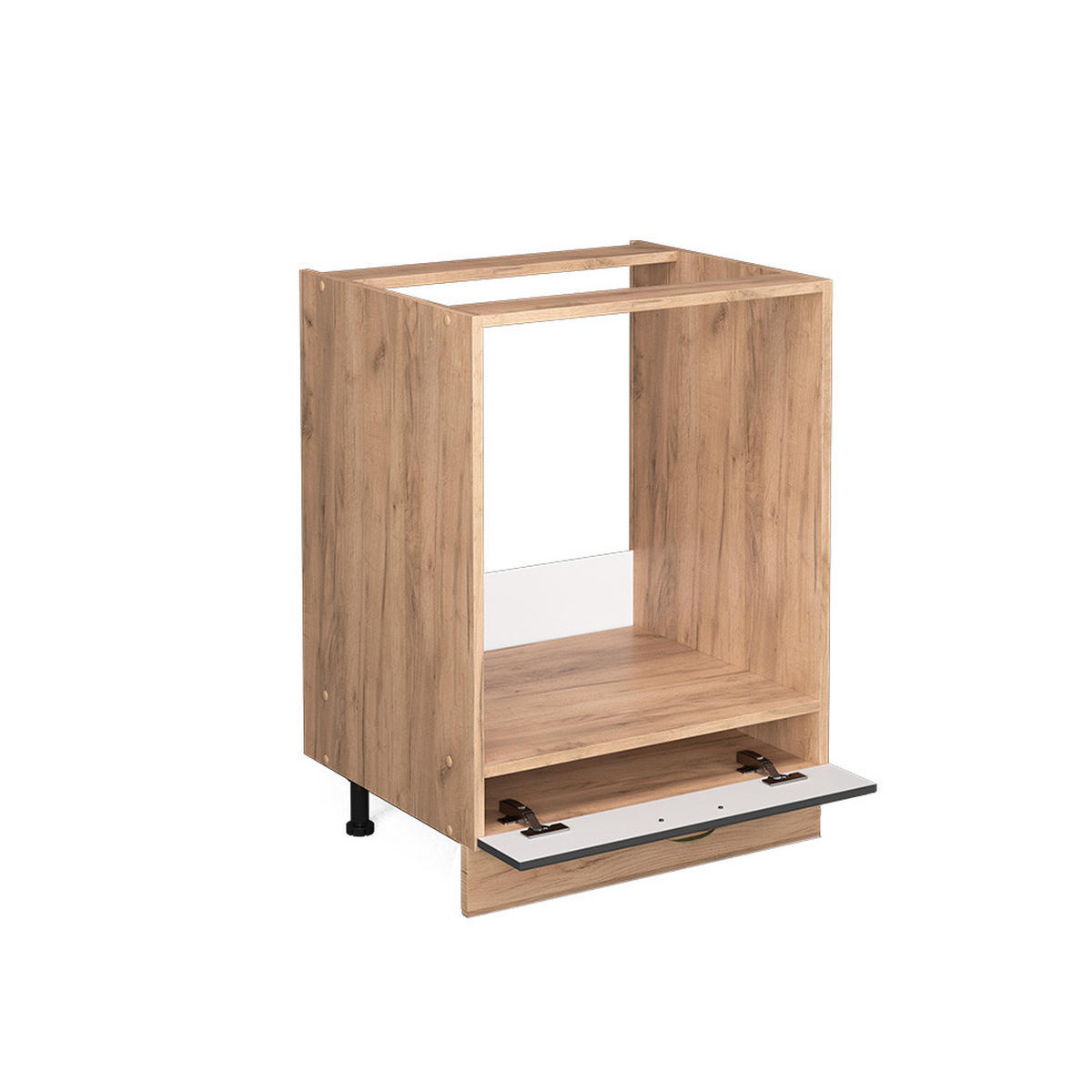 HERDUMBAUSCHRANK Fame-Line Anthrazit-Gold 60 cm, AP Anthrazit - Anthrazit/Eiche Wotan, Holzwerkstoff (60/82/60cm) - Vicco