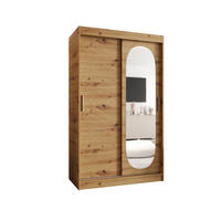 SCHWEBETÜRENSCHRANK 200/120/62 2-türig - Silberfarben/Eiche Artisan, Holz (120/200/62cm) - MÖBEL KRYSPOL
