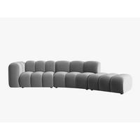 SOFA modular rechts Lupine aus Samt grau 5 Sitzplätze - Grau, Textil (166/70/335cm) - Micadoni