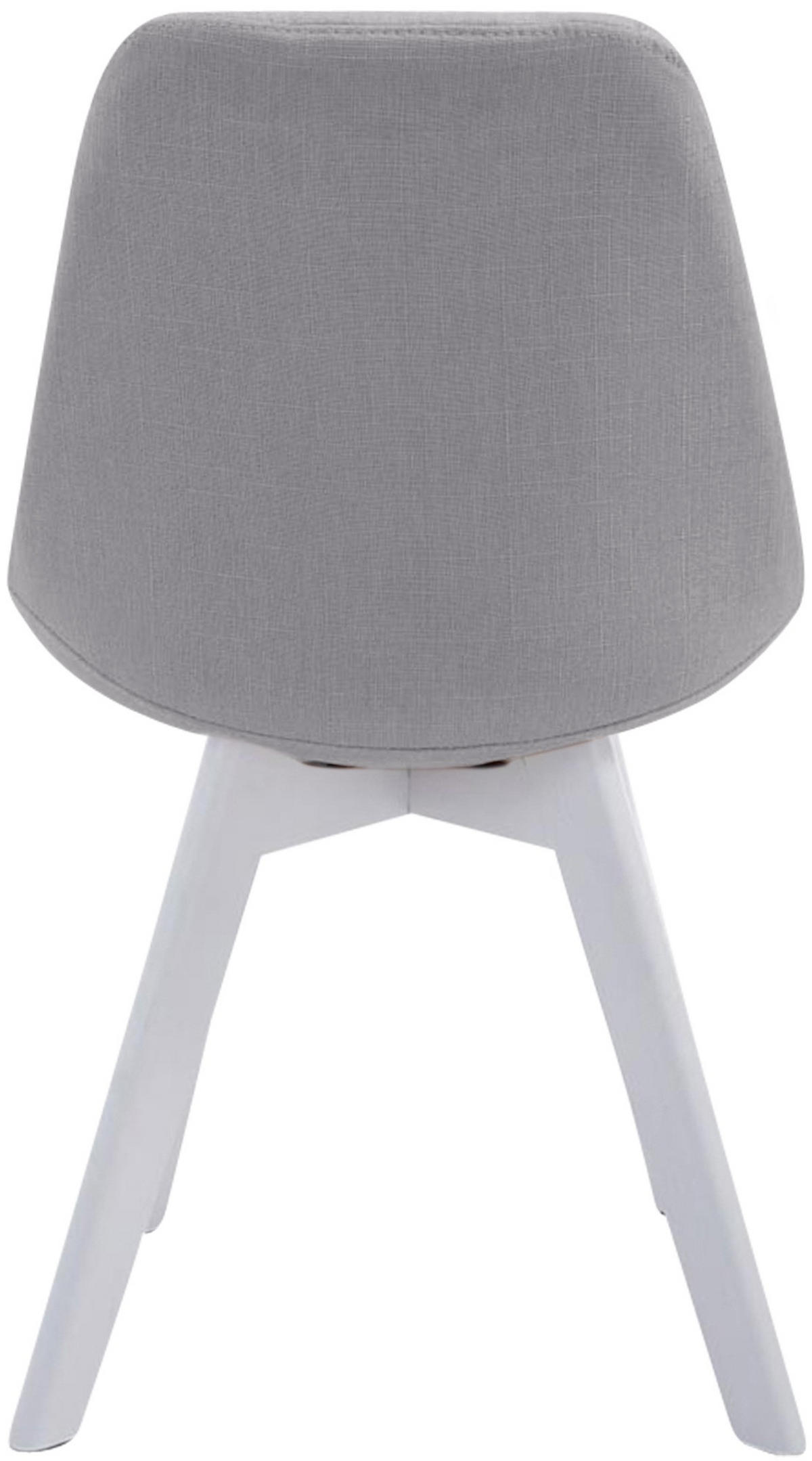 STUHL Stoff grau - Weiß/Grau, Holz/Textil (48/84/55cm) - CLP