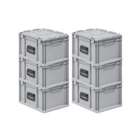 EUROBOX 6xEurobox Nextgen Portable 235x30x40cm 20 Liter - Grau, Kunststoff (30/23.5/40cm) - PROREGAL