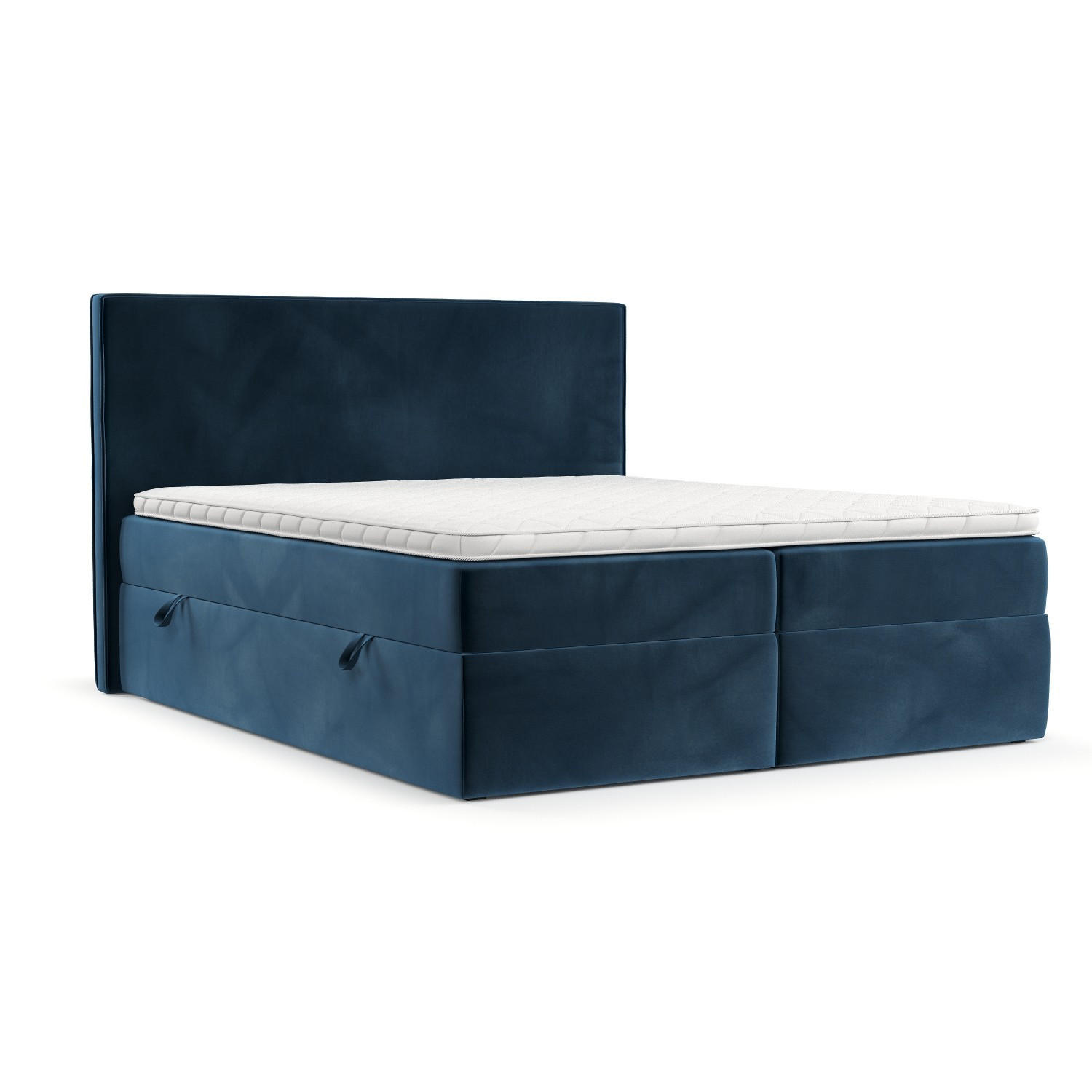 BOXBETT Nuvia 200/200 cm Dunkelblau im Kronos Stoff - Schwarz/Dunkelblau, Holz/Holzwerkstoff (200/200cm) - AltaBeds