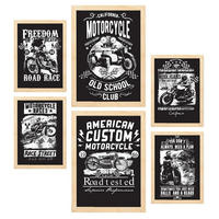 POSTER Set Mit 6 Fahrer In Rustikale Zitate A3 & A4 Rahmen Aus Hellem Holz - Beige, Papier (29/3cm) - Nacnic