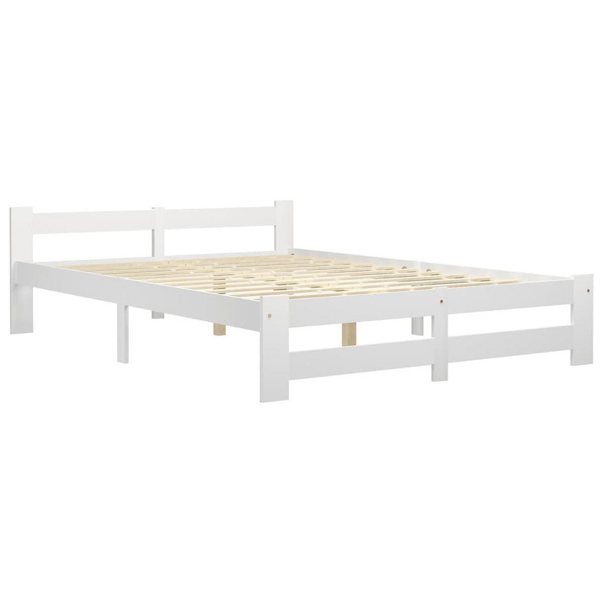 MASSIVHOLZBETT Weiss Kiefer 120/200 Cm - Weiß, Holz (120/200cm) - vidaXL