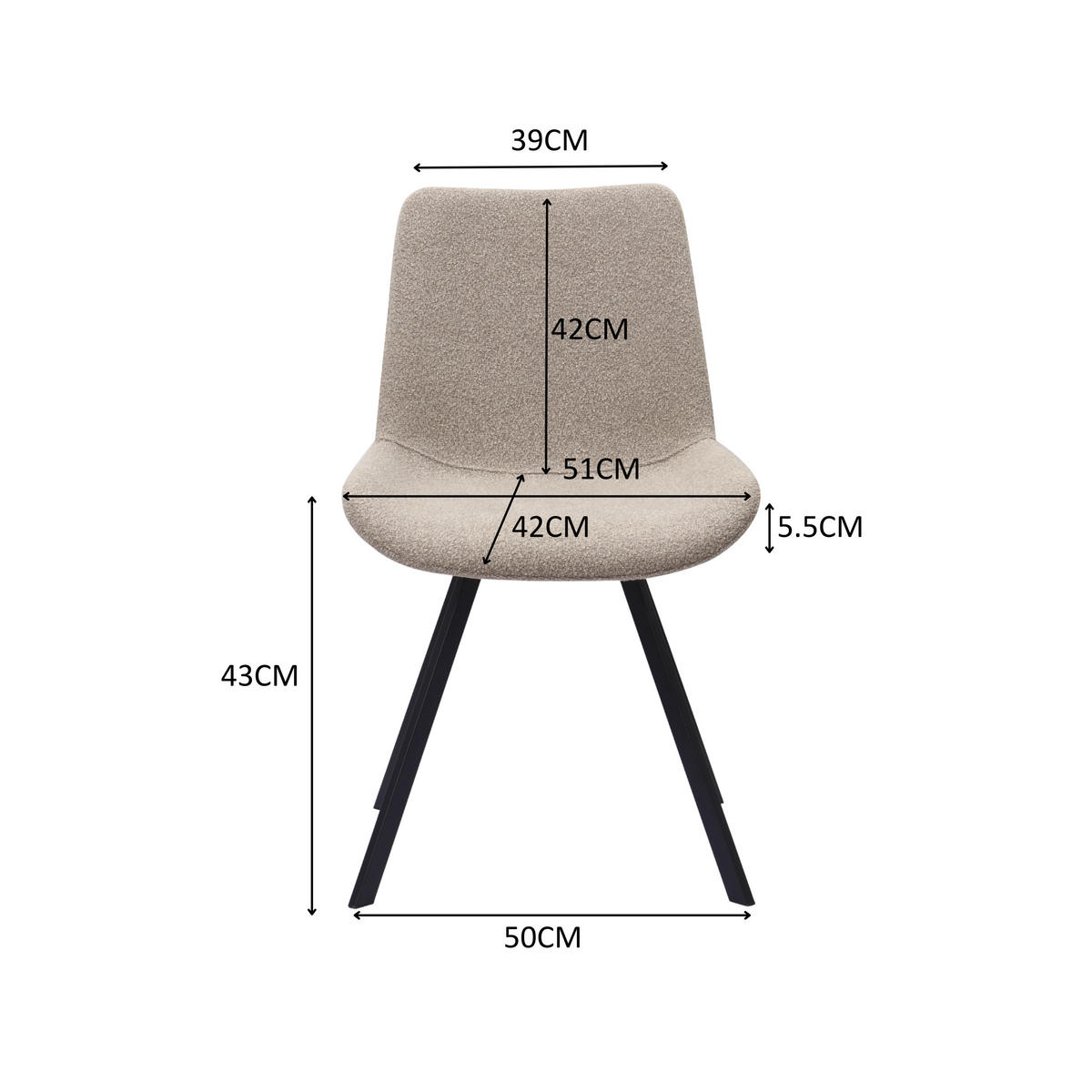STUHL-SET DE-36866 2 Stück mit Stoffbezug und Drehfunktion Khaki - Sandfarben, Metall (59/90/54cm) - ComfortXL