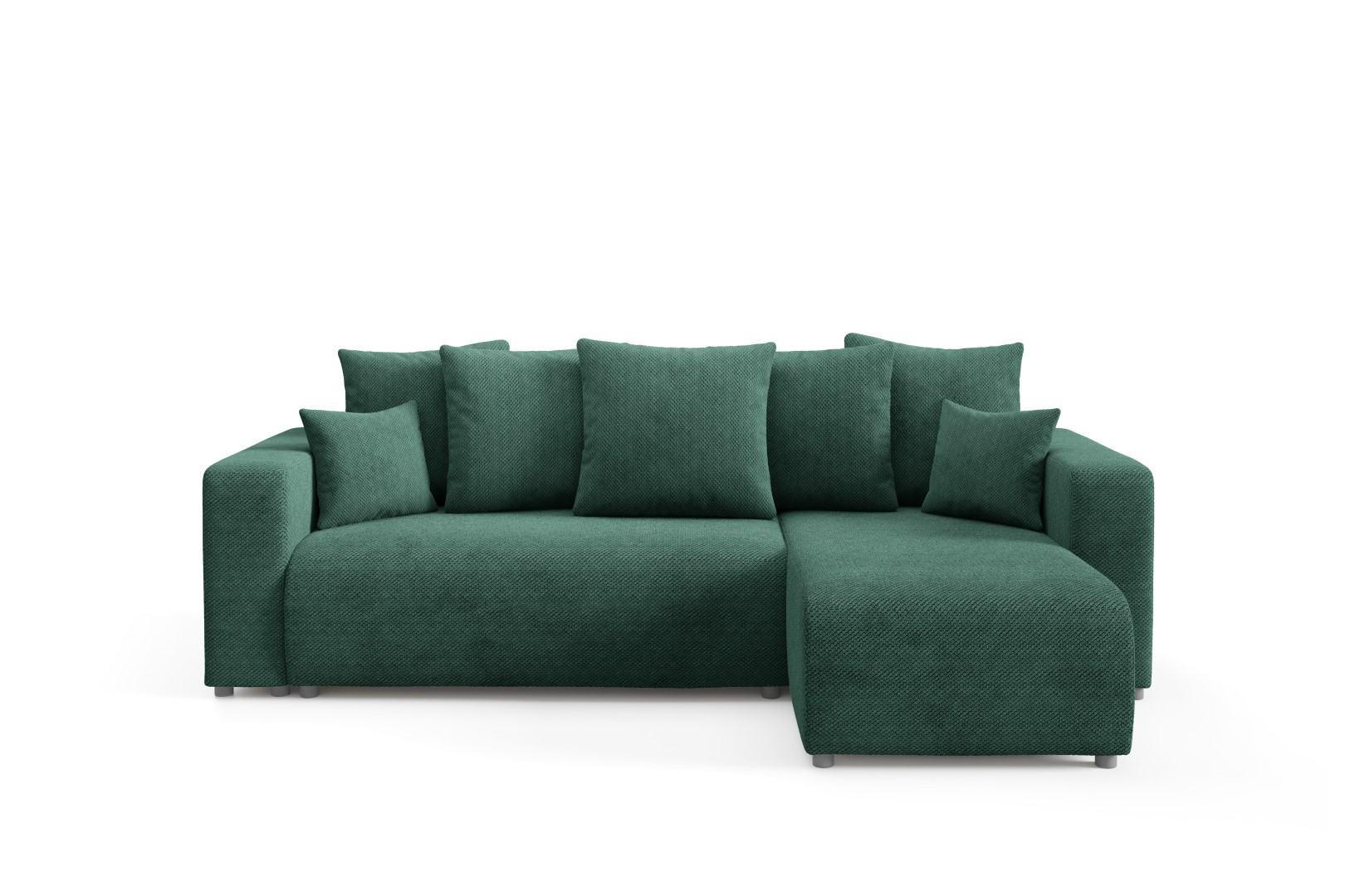 ECKSOFA mit Schlaffunktion Grün - Grün, Textil (247/145cm) - Furnisell