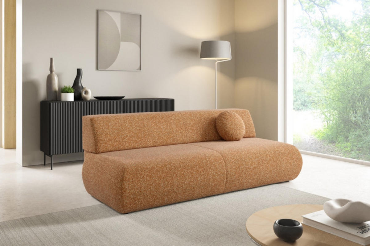SOFA 3-SITZER Orange PENTI Mit Schlaffunktion Bezogen Mit PUENTE Stoff - Orange, Textil (214/74/100cm) - Sepro Meble