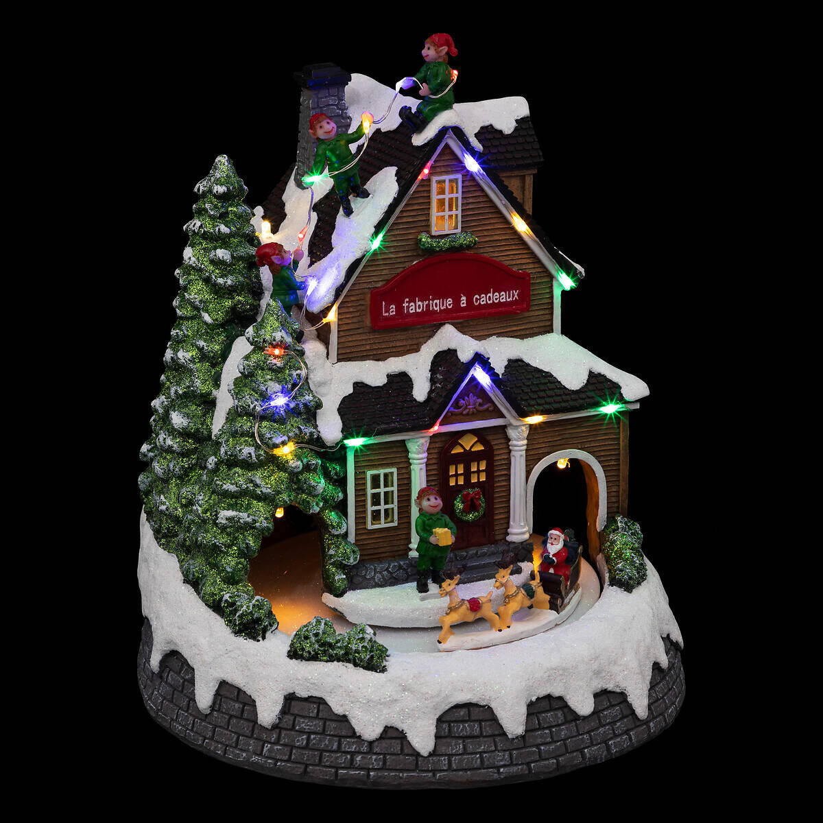 WEIHNACHTSSZENE Geschenkfabrik 20/25,5 cm - Multicolor, Kunststoff (20/25.5/20cm) - Fééric Lights and Christmas