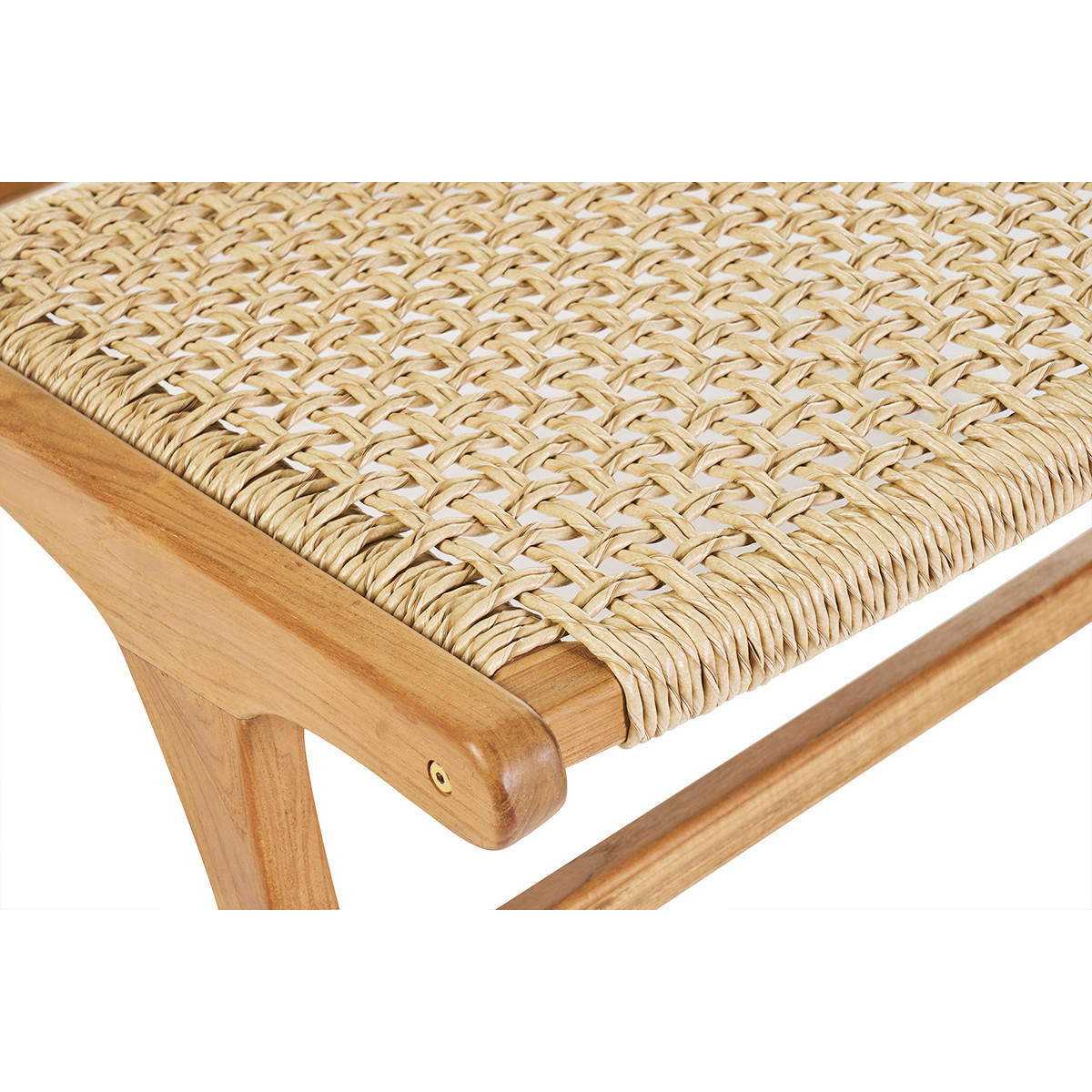 LOUNGESESSEL Massivholz Teak Geflochtenes Seil SUMBA - Braun, Holz (78/70/64.5cm) - Miliboo