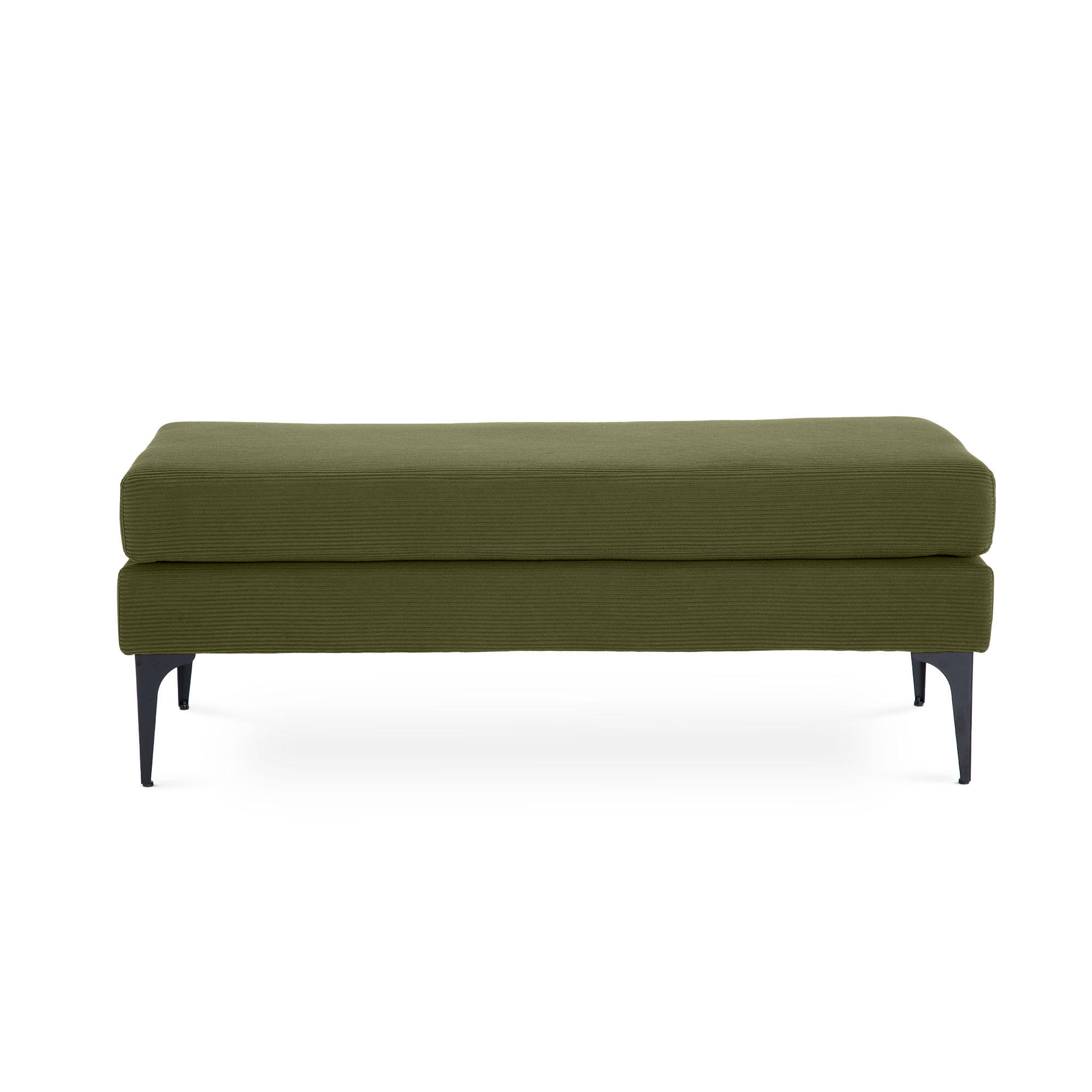 BANK/BETTENDE Max Khaki Cord - Schwarz/Grün, Holz/Textil (119/44.5/50.5cm) - Sicaan
