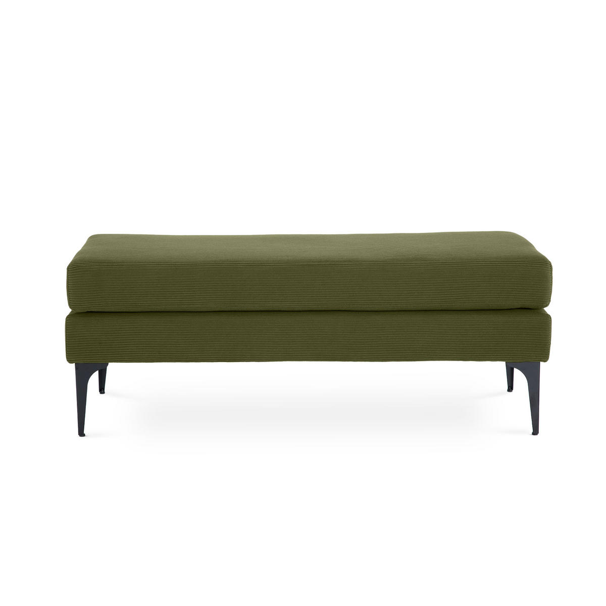 BANK/BETTENDE Max Khaki Cord - Schwarz/Grün, Holz/Textil (119/44.5/50.5cm) - Sicaan